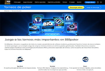 La oferta de torneos de póker online en 888poker