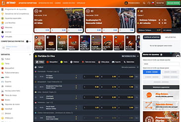 Página principal de apuestas deportivas en Betano en Chile