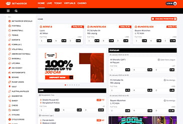 Página principal de apuestas deportivas en Betwarrior en Chile