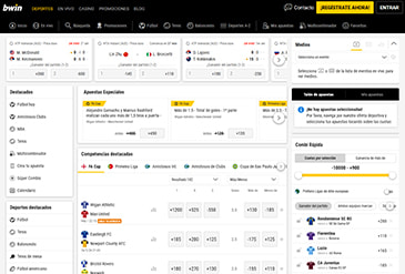 Página princial de apuestas deportivas en bwin