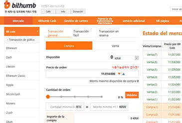 Plataforma de inversión en criptomonedas de bithumb