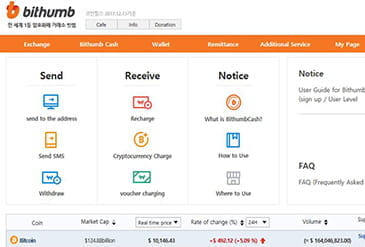 Esta es la página de inicio de bithumb