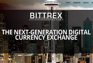 Esta es la página de inicio de Bittrex