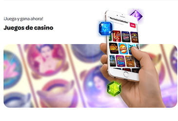 Mano de una persona jugando con la app de Spin Casino