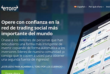 Web de eToro para invertir en activos