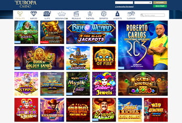 Sección de casino de la página web de Europa Casino