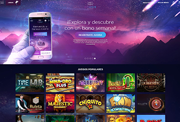 La página principal de Genesis con su panel de secciones