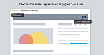Página prototipo con los elementos identificadores de un casino seguro.