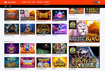 Oferta de juegos de casino en Betwarrior en Ecuador