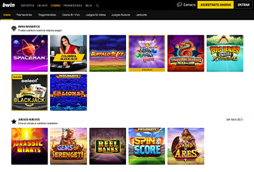 Oferta de juegos de casino en bwin