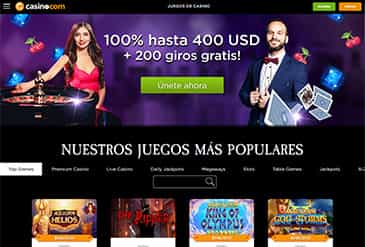 Elenco de juegos que se ofrece en Casino.com.