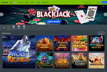 Oferta de juegos de casino en Codere
