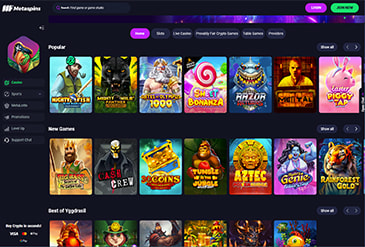 Oferta de juegos en Metaspins