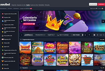 Página de la sección de casino de Novibet Argentina