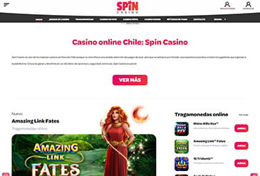 Oferta de juegos de casino en Spin Casino en Chile