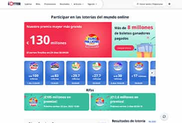 Página de inicio sitio web TheLotter