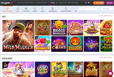 Oferta de juegos de casino en TonyBet