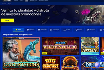 Catálogo de juegos de casinos en la página de William Hill
