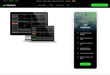 Vista del sitio web de IC Markets