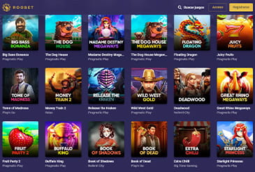 La oferta de slots en Roobet