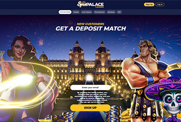Página principal de casino Spin Palace.
