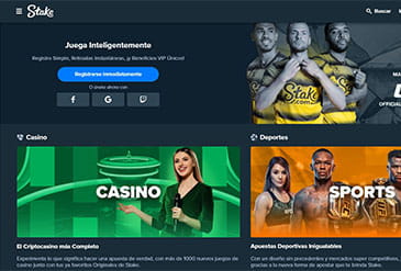 Página principal del casino Stake