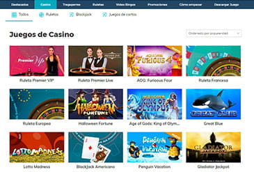 Selección de juegos de StarCasino