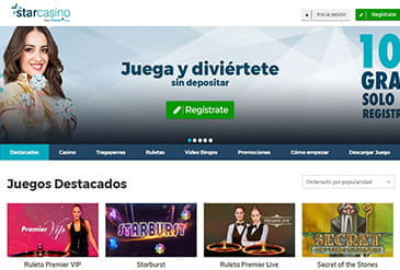 Página de entrada de StarCasino