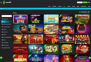Catálogo de juegos de casino en Strendus