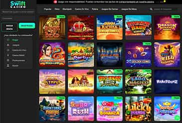 Página de juegos de Swift Casino