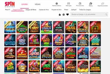 Página de tragamonedas del casino Spin Palace