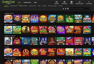 Sección de ofertas y promociones para jugar en Gaming Club Casino.