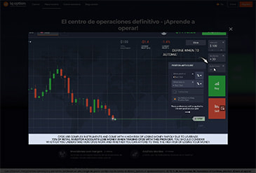 Vista previa del comercio con IQ Option