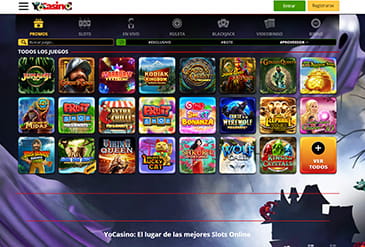 Panel de Juegos de YoCasino