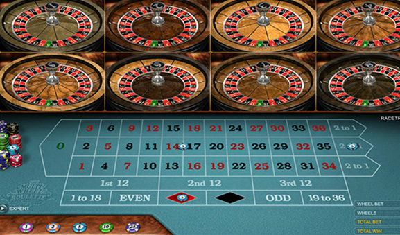 Tapete de la ruleta Multirueda de Microgaming.