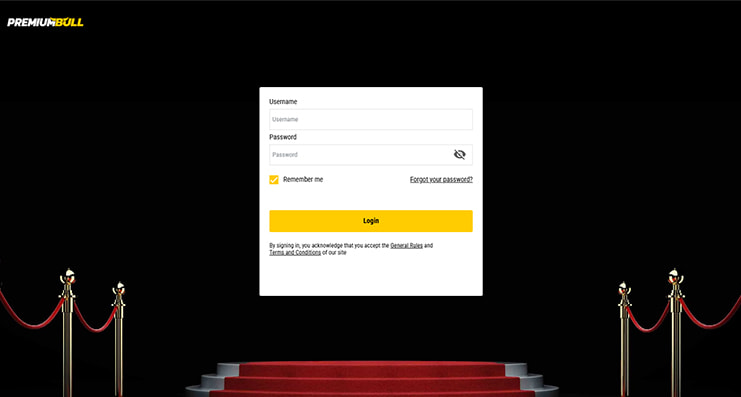 La página principal del casino Premiumbull.
