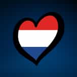 Corazón con la bandera de Países Bajos