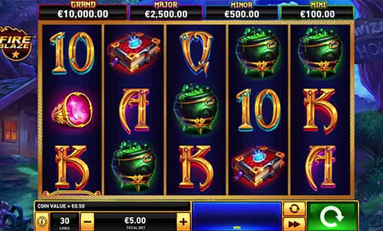 Partida a Blue Wizard (Mega Fire) en un casino online de España.