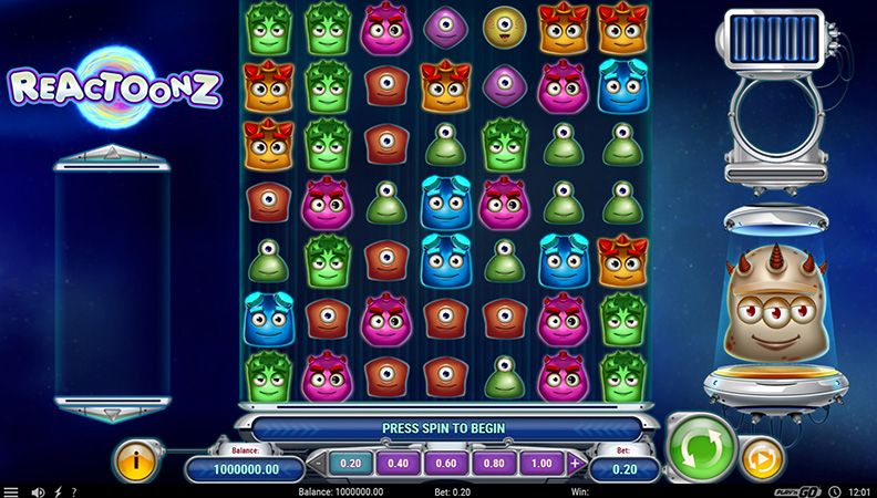 Juego demo de la slot Reactoonz