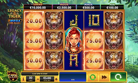 Partida a Legacy of the Tiger en un casino online de España.
