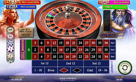 Ruleta Age of the Gods en un casino en línea de México.