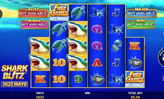 Partida a Shark Blitz en un casino online de España.