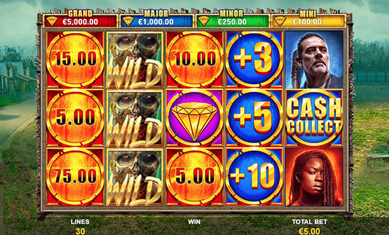 Partida a The Walking Dead Cash Collect en un casino online de España.