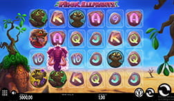 Imagen con la pantalla de juego de la tragaperras Pink Elephants de Thunderkick.