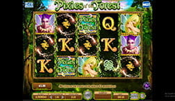 Pantalla de juego de la slot Pixies of the Forest de IGT.