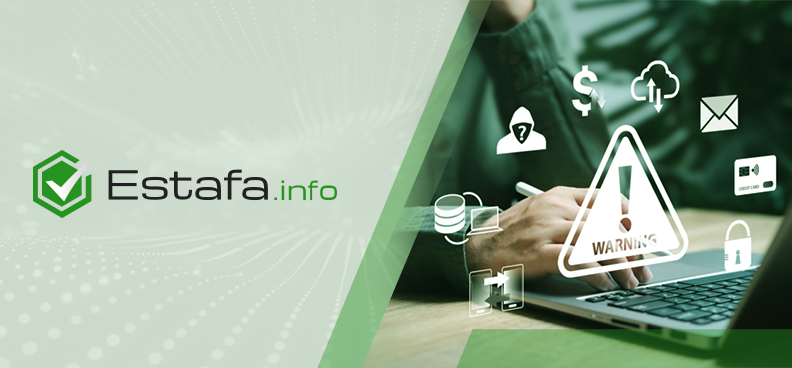 Persona usando un portátil para denunciar estafas en internet.