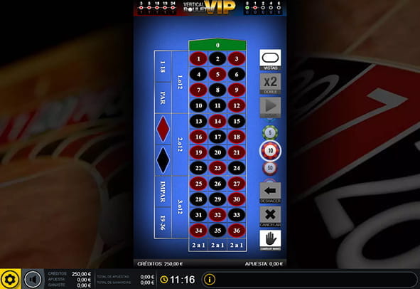 Portada de la ruleta vertical vip con su paño en forma vertical y las opciones de transformarlo en tipo horsetrack.