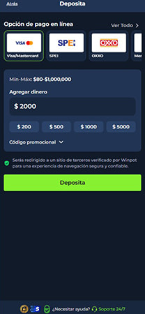 Confirmación de retiro procesado por uno de los casinos que pagal al instante en México.