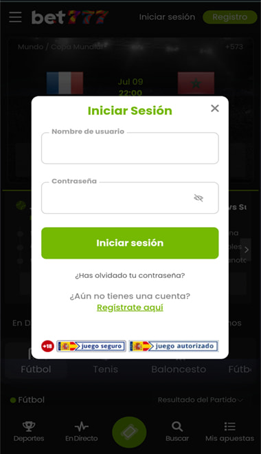 Inicio de sesión en bet777