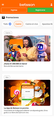 Bonos y promociones de betsson en Colombia.